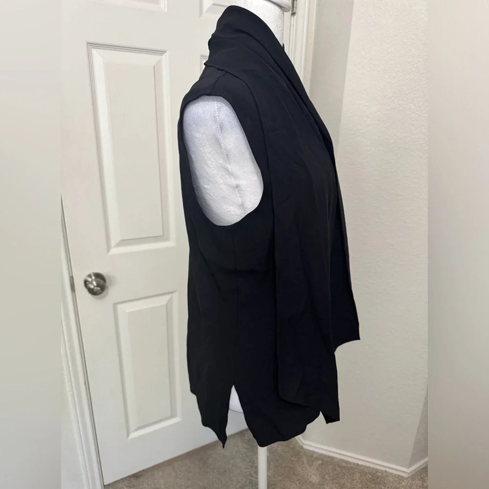 Adam Lippes Black Crepe Scarf Wrap Shell Sleeveless Blouse Size 8 - Picture 6 of 14